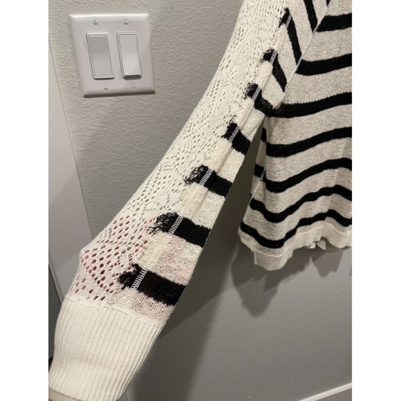 WE THE FREE Striped Crochet Knit Pullover Sweater - Picture 4 of 6
